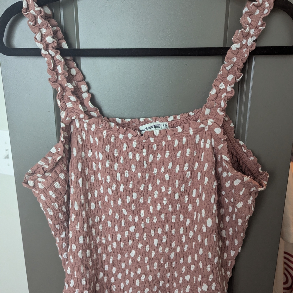 Abercrombie and Fitch Mauve Smocked Cropped Tank